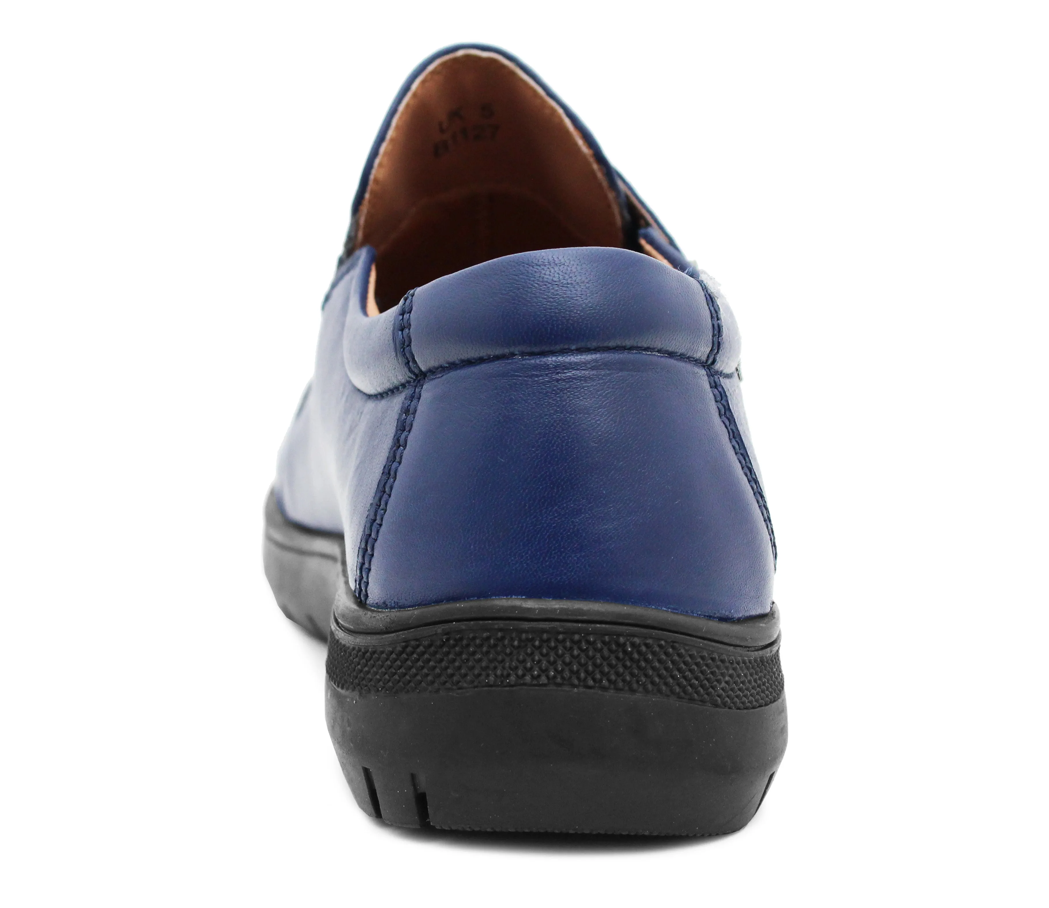Dr Keller Womens Genuine Leather Navy Touch Fasten Loafers Flat Ladies Office Nurse Casual Shoes