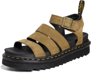 Dr. Martens Women's Blaire Nubuck Fisherman Sandal, Muted Olive, 8