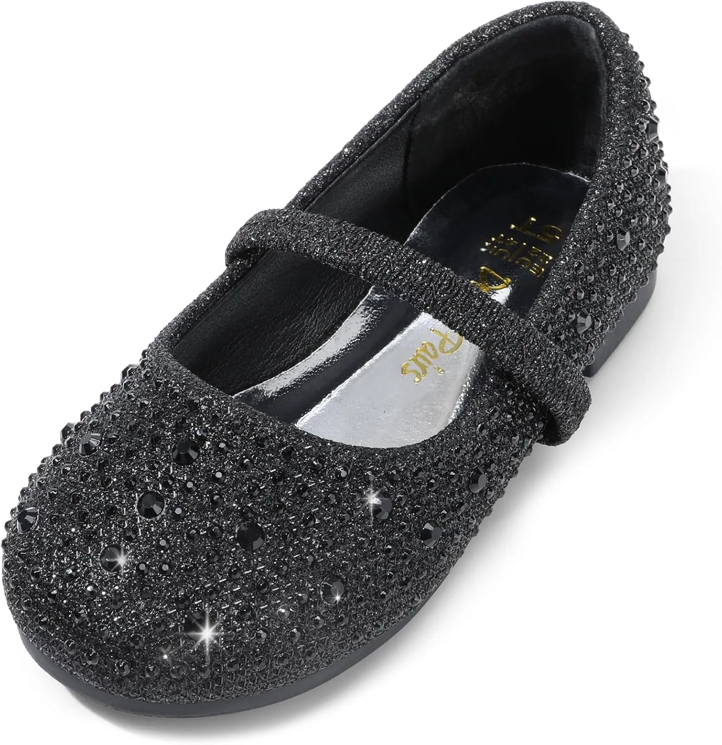 DREAM PAIRS Girls Mary Jane Rhinestone Dress Shoes Slip On Ballet Toddler Flats for Party, Wedding, Christmas