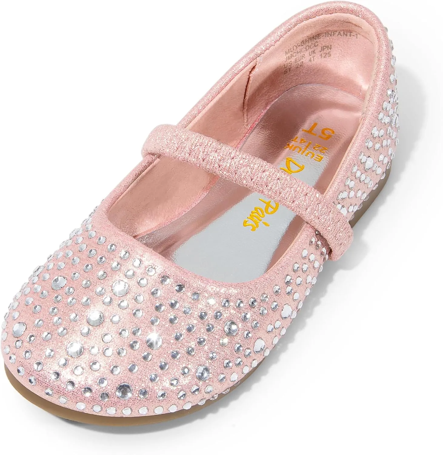 DREAM PAIRS Girls Mary Jane Rhinestone Dress Shoes Slip On Ballet Toddler Flats for Party, Wedding, Christmas