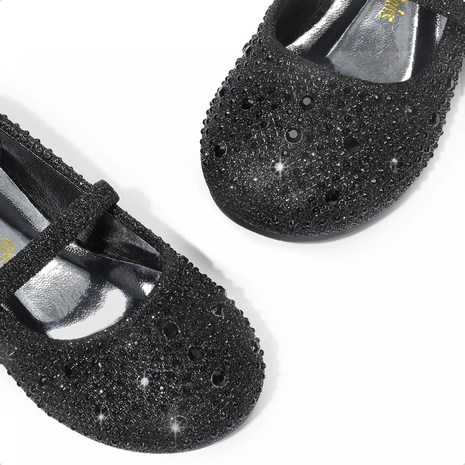 DREAM PAIRS Girls Mary Jane Rhinestone Dress Shoes Slip On Ballet Toddler Flats for Party, Wedding, Christmas
