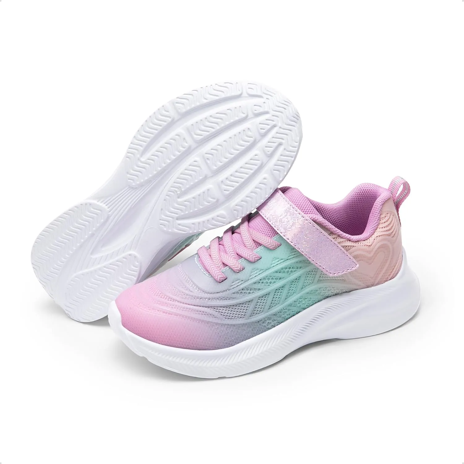 DREAM PAIRS Girls Shoes Kids Tennis Sparkle Ease Running Athletic Lightweight Sneakers for Little/Big Kids Toddler