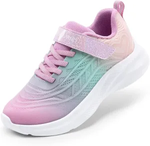 DREAM PAIRS Girls Shoes Kids Tennis Sparkle Ease Running Athletic Lightweight Sneakers for Little/Big Kids Toddler