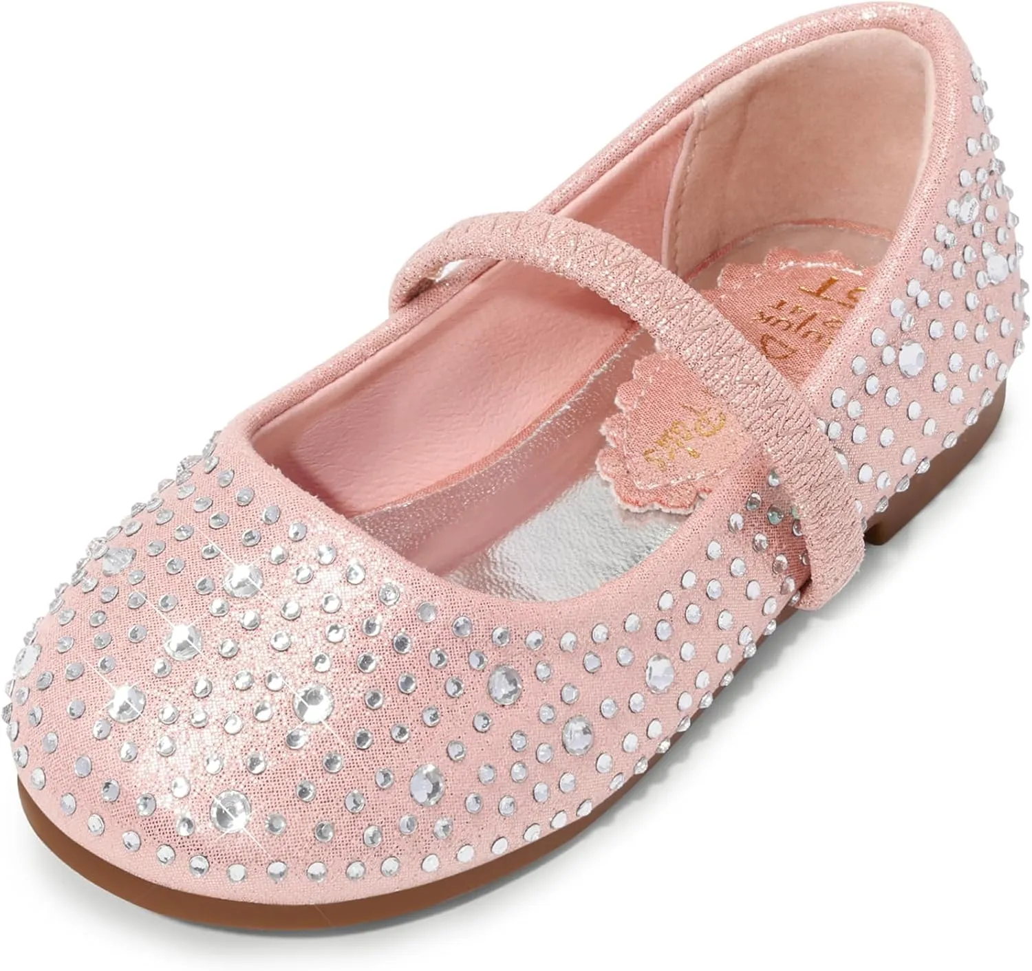 DREAM PAIRS Toddler Girls Dress Shoes Mary Jane Ballet Flats, Flower Girl Shoes with Rhinestone, Slip-on Toddler Mary Jane Flats