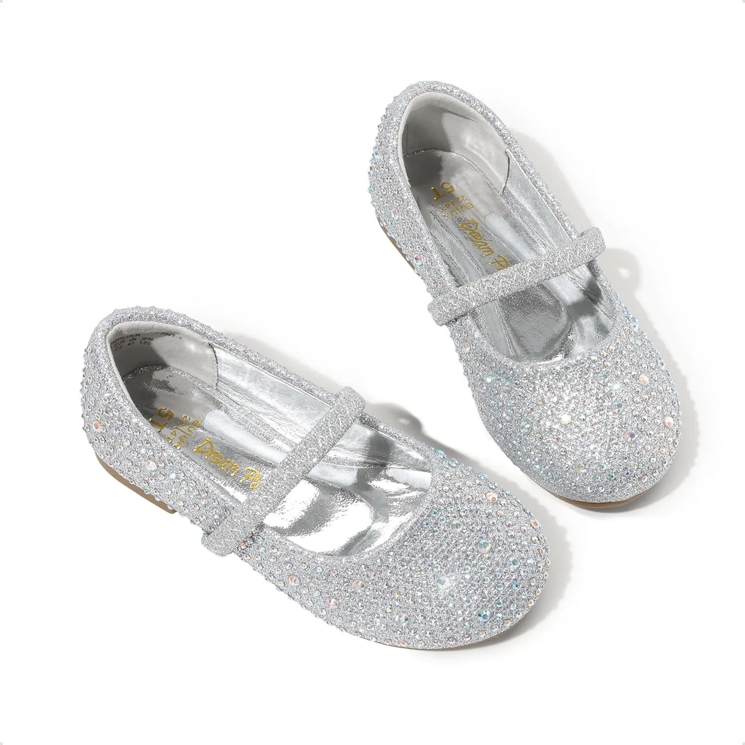 DREAM PAIRS Toddler Girls Dress Shoes Mary Jane Ballet Flats, Flower Girl Shoes with Rhinestone, Slip-on Toddler Mary Jane Flats