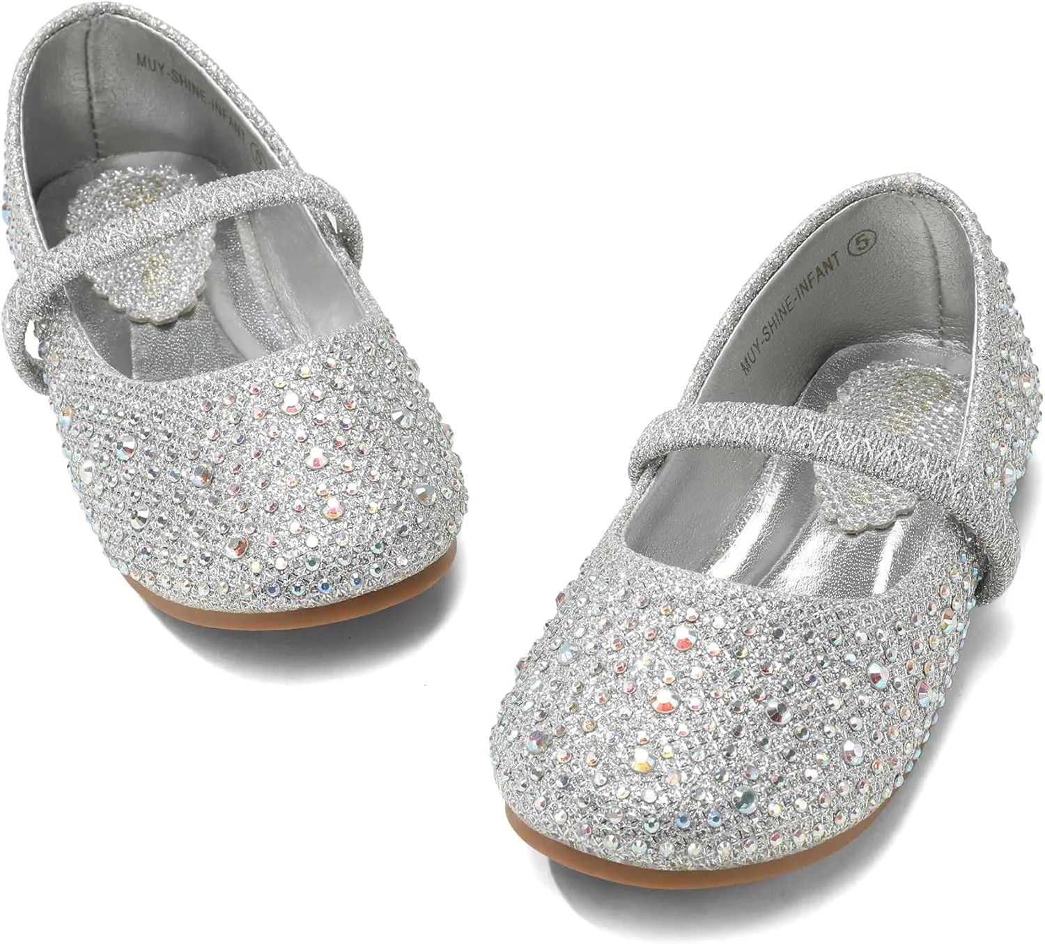 DREAM PAIRS Toddler Girls Dress Shoes Mary Jane Ballet Flats, Flower Girl Shoes with Rhinestone, Slip-on Toddler Mary Jane Flats
