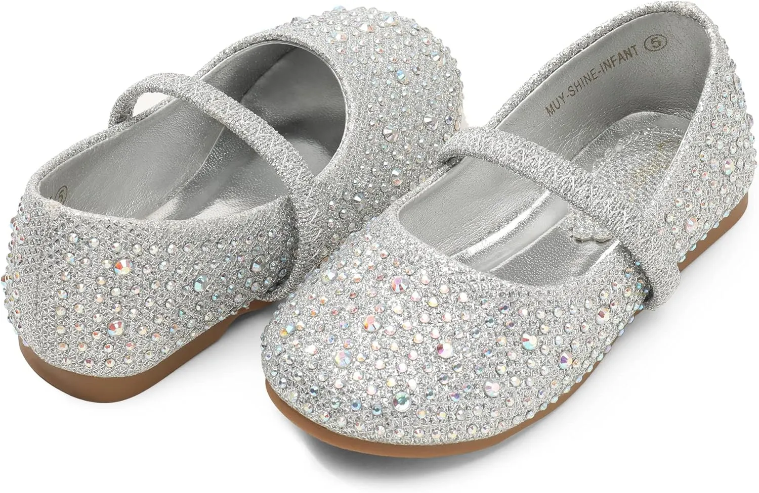 DREAM PAIRS Toddler Girls Dress Shoes Mary Jane Ballet Flats, Flower Girl Shoes with Rhinestone, Slip-on Toddler Mary Jane Flats