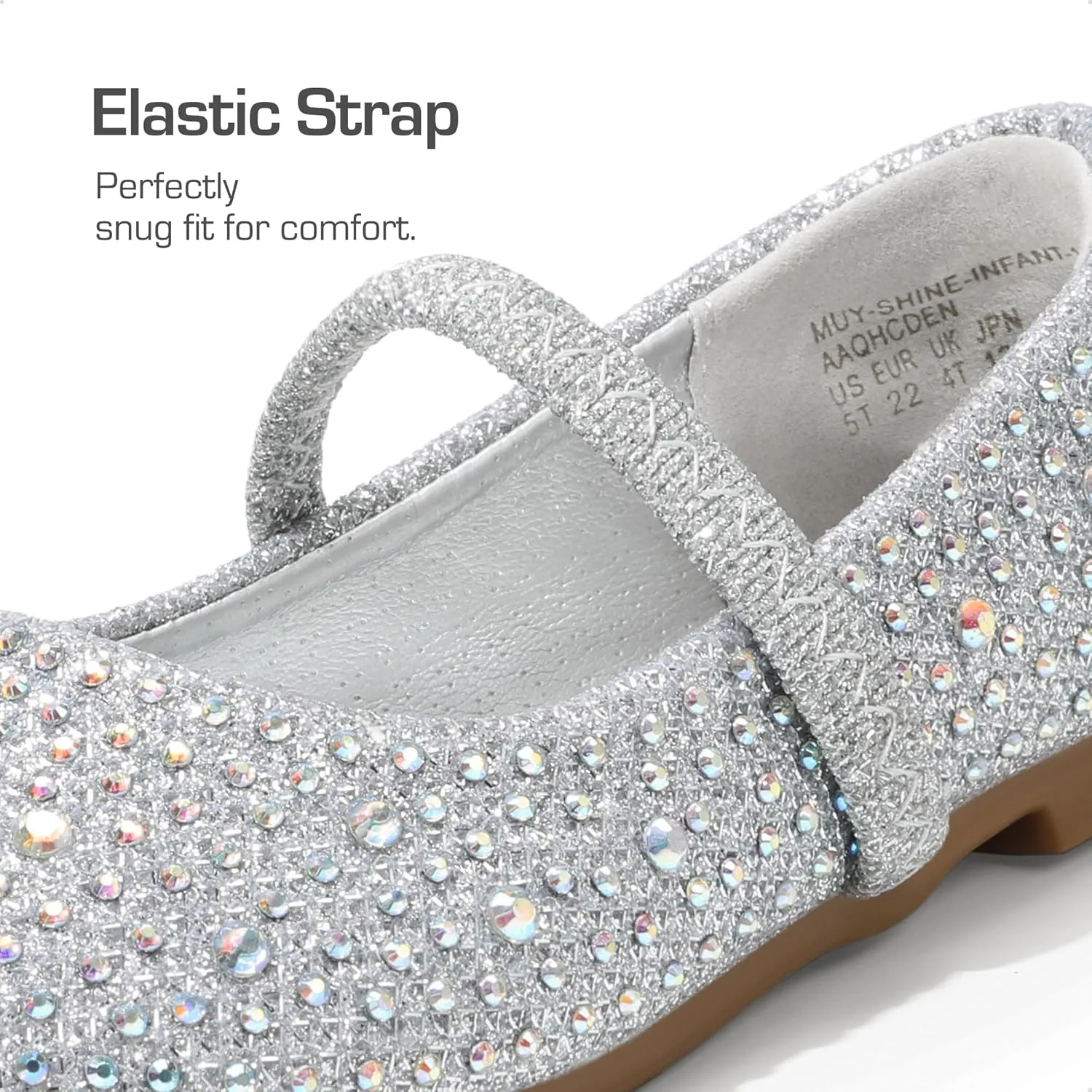DREAM PAIRS Toddler Girls Dress Shoes Mary Jane Ballet Flats, Flower Girl Shoes with Rhinestone, Slip-on Toddler Mary Jane Flats