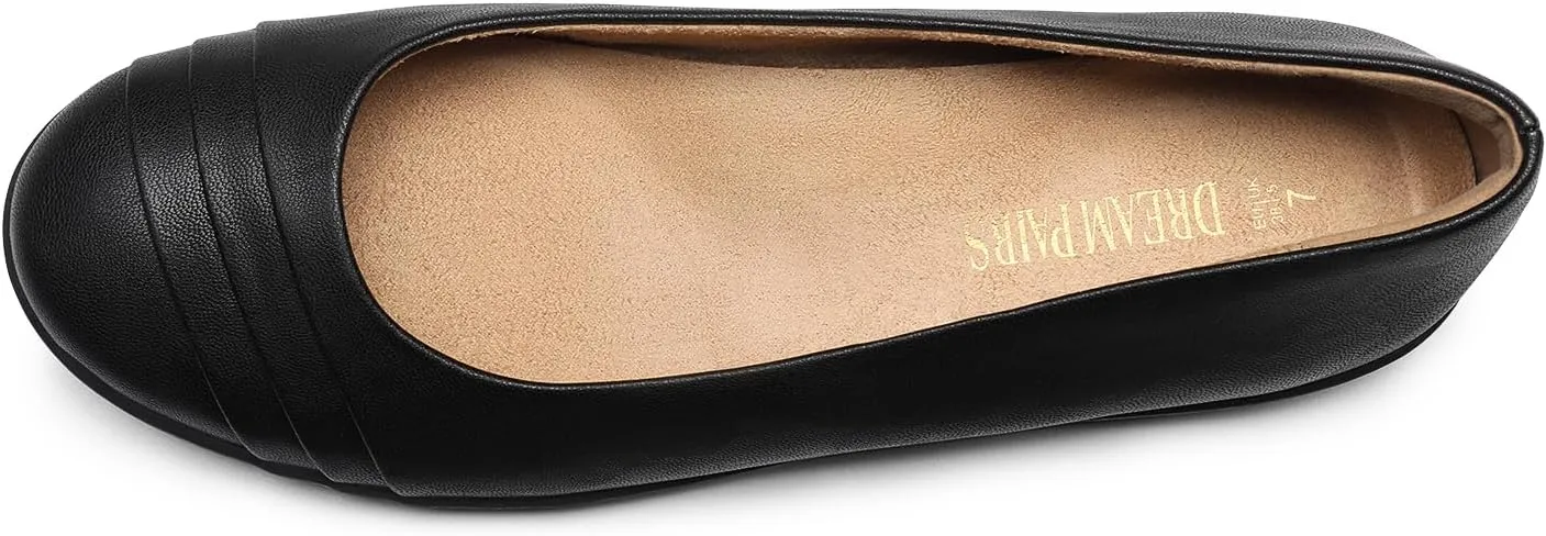 DREAM PAIRS Womens Comfortable Ballet Flats, Business Office Dress Shoes, Dressy Round Toe Slip On Work Flats