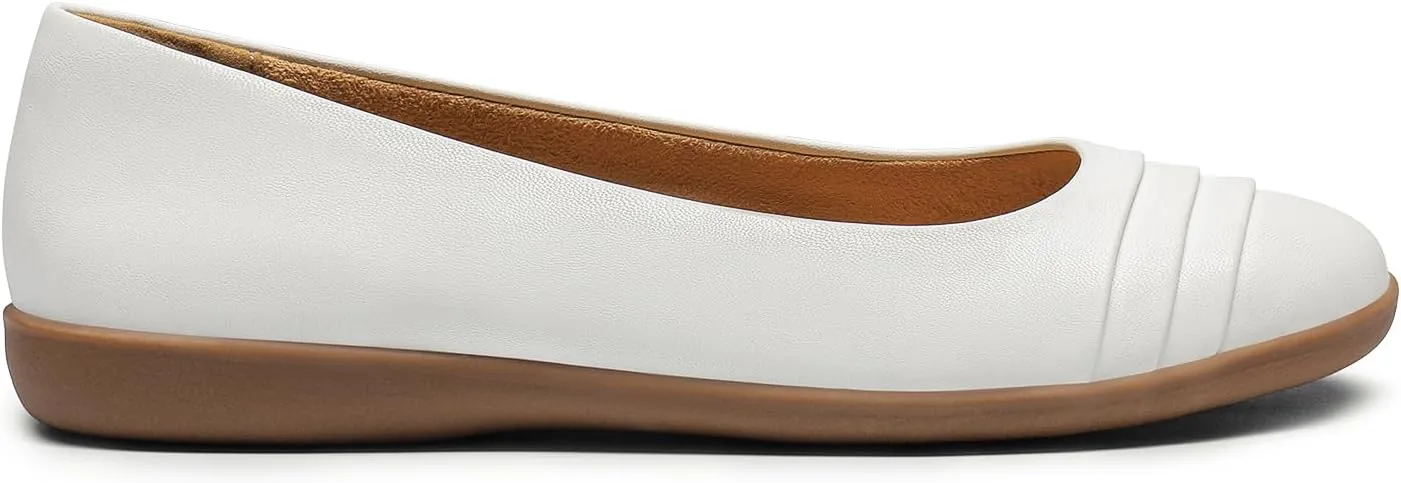 DREAM PAIRS Womens Comfortable Ballet Flats, Business Office Dress Shoes, Dressy Round Toe Slip On Work Flats