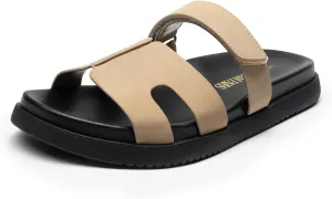 DREAM PAIRS Women's Flat Slide Sandals, Comfortable Slip On Platform Sandals For Women Dressy Summer