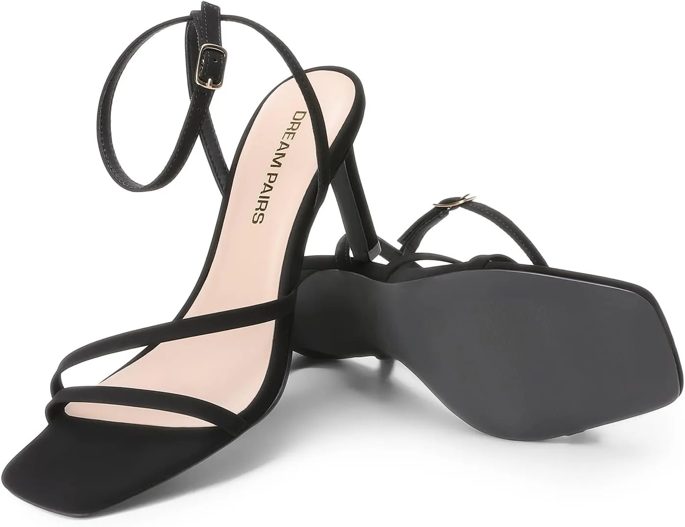 DREAM PAIRS Women’s High Stilettos Heels Open Toe Square Sandals Ankle Strap Pumps Sexy Comfort Strappy Dress Shoes Party Wedding Heeled Sandals