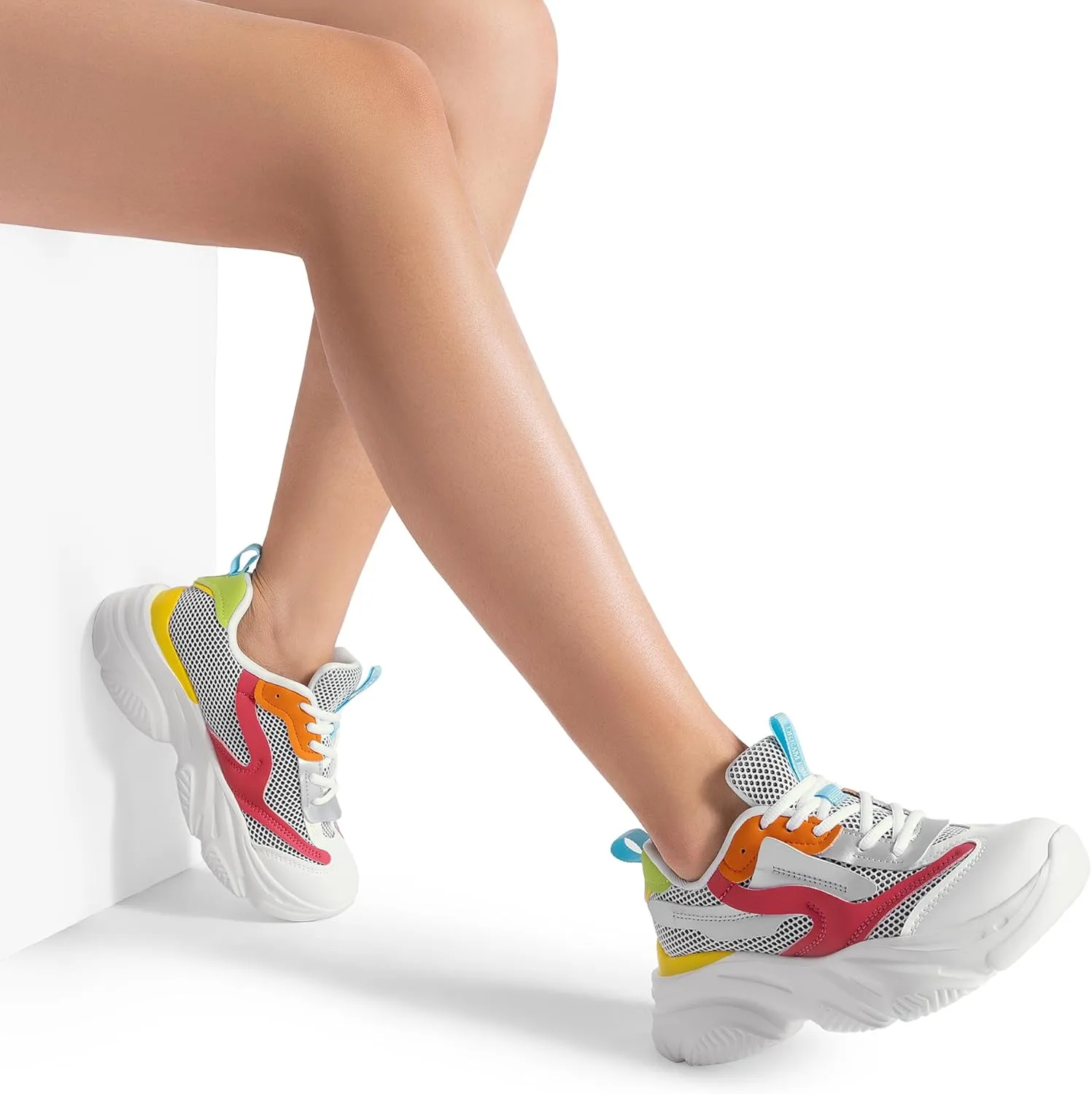 DREAM PAIRS Women's Platform Chunky Fashion Sneakers Jaxon Walking Lace-Up Comfortable Dad Sneakers Workout Sport Work Casual Tennis Shoes