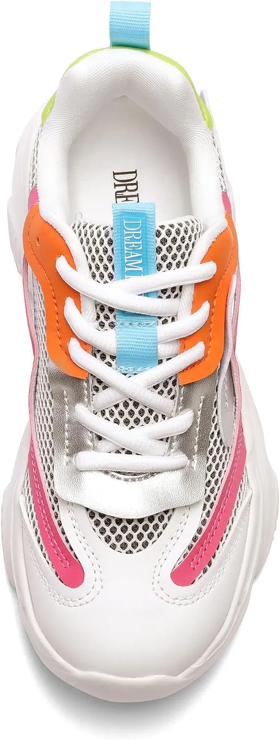 DREAM PAIRS Women's Platform Chunky Fashion Sneakers Jaxon Walking Lace-Up Comfortable Dad Sneakers Workout Sport Work Casual Tennis Shoes