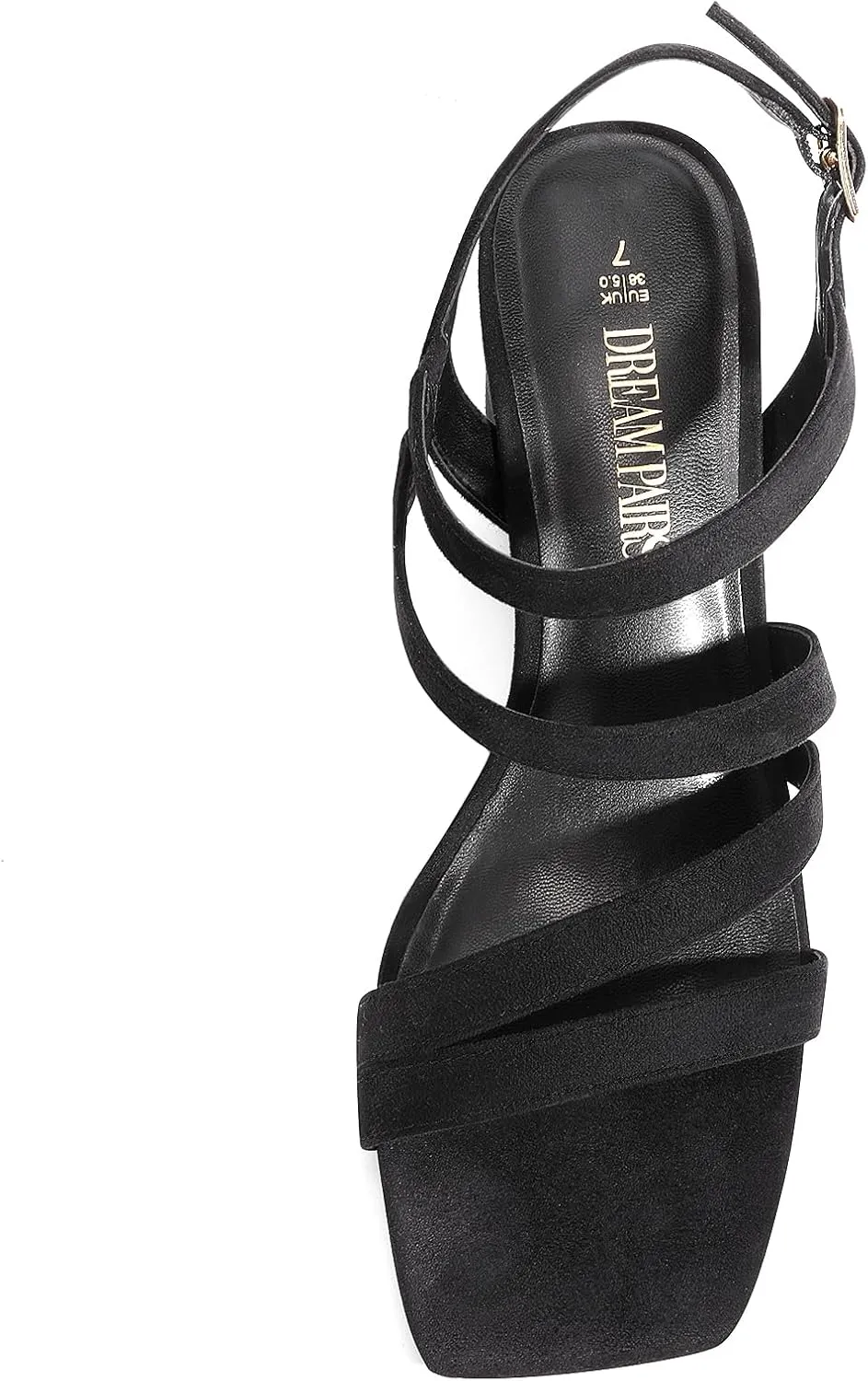 DREAM PAIRS Women's Strappy Chunky Heels Low Block Square Open Toe Sandals Dress Party Shoes