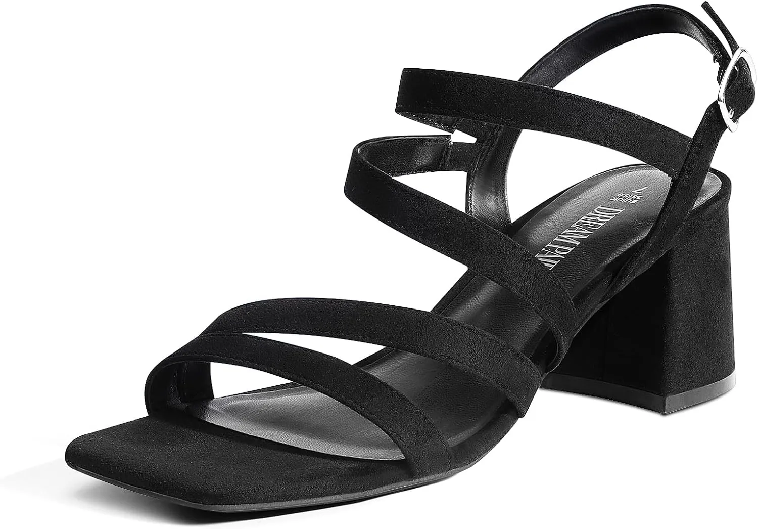 DREAM PAIRS Women's Strappy Chunky Heels Low Block Square Open Toe Sandals Dress Party Shoes