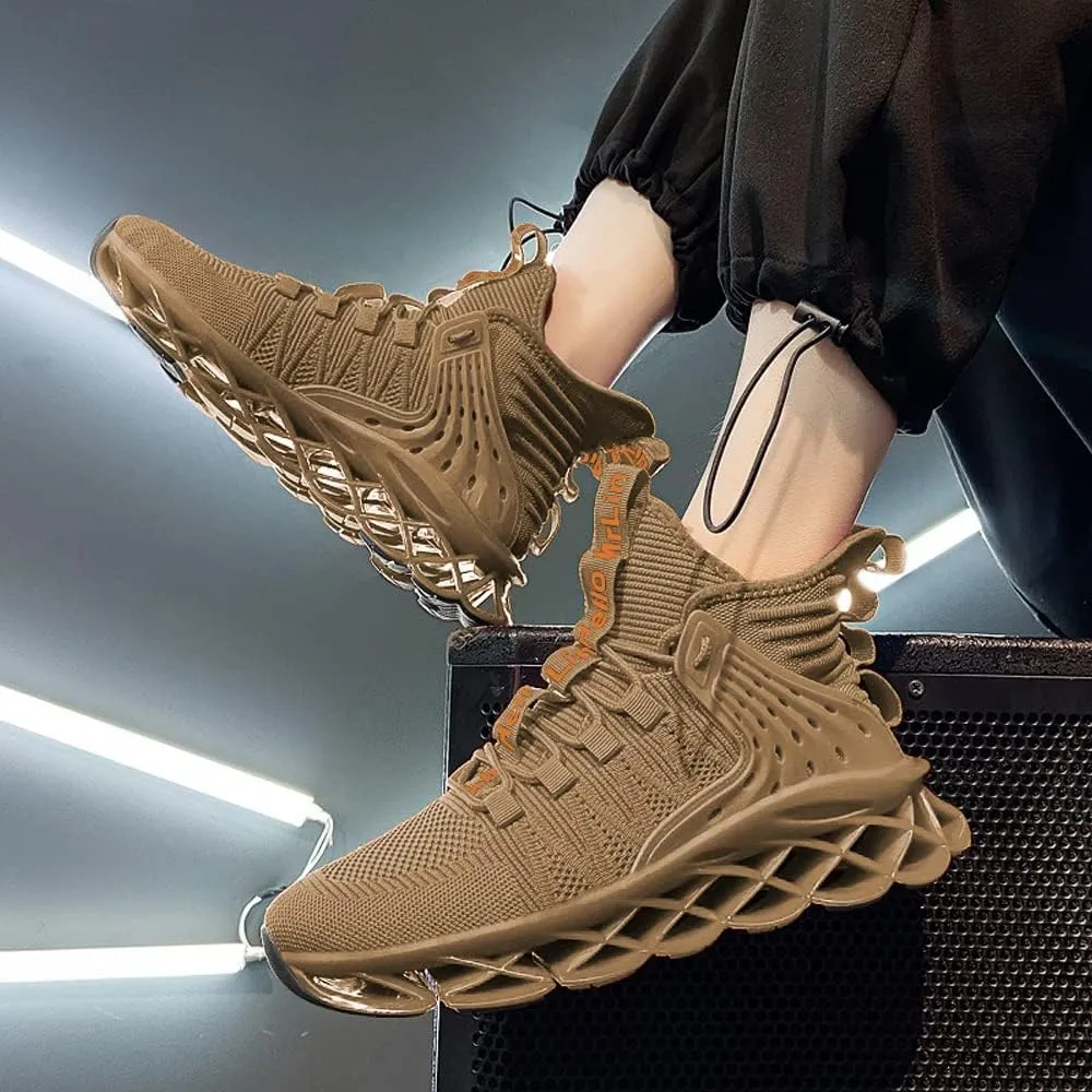 DUDHUH Running Shoes for Men Comfortable Athletic Cross Trainer Casual Walking Fashion Mens Tennis Sock Sneakers