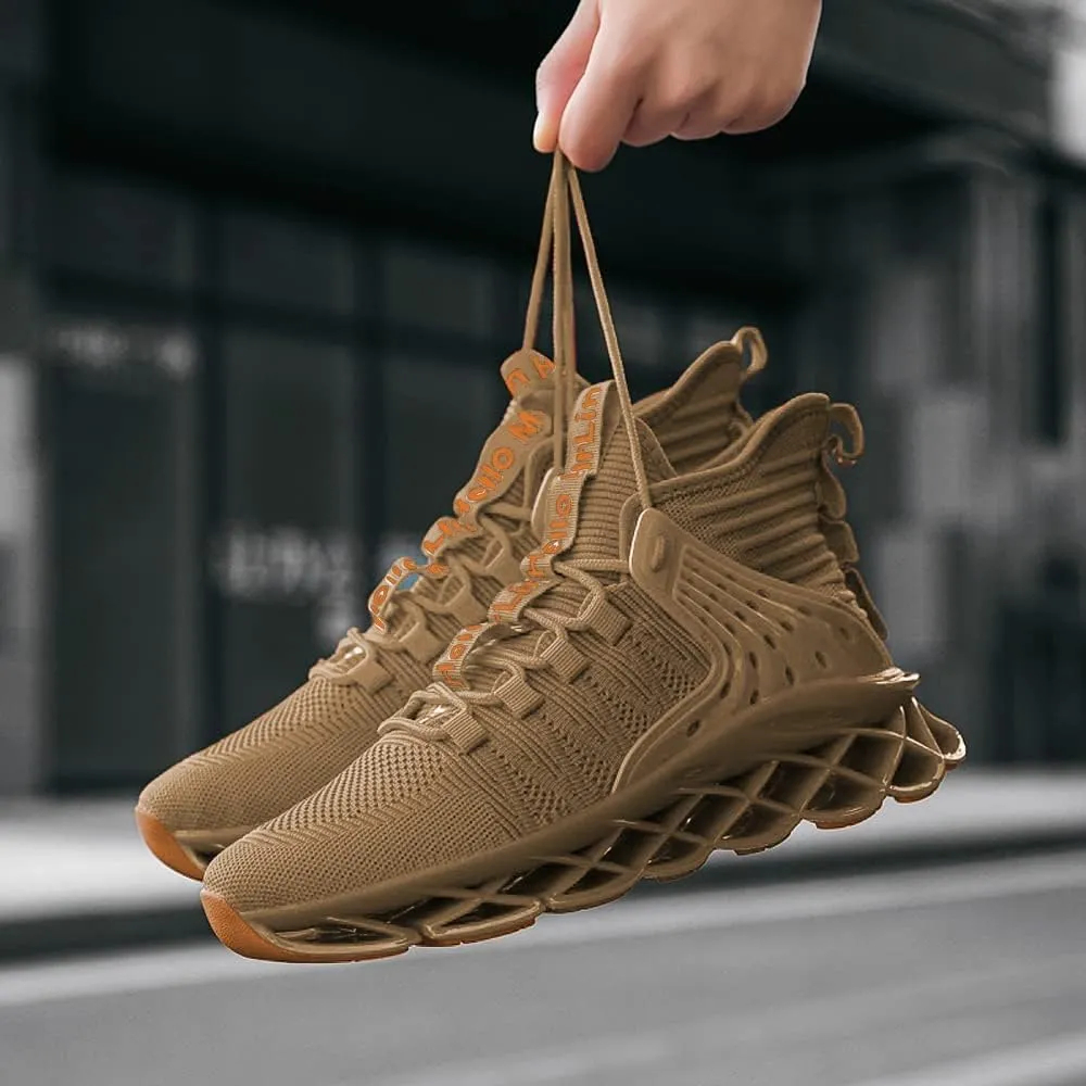 DUDHUH Running Shoes for Men Comfortable Athletic Cross Trainer Casual Walking Fashion Mens Tennis Sock Sneakers