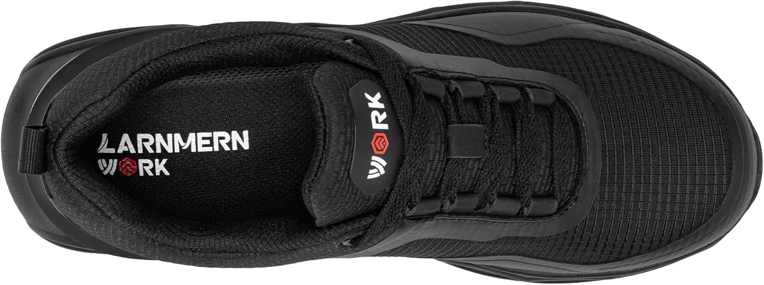 DYKHMATE Steel Toe Wide Shoes for Men Women Lightweight Safety Sneakers Fashion Work Shoes Comfortable Breathable Safety Toe Slip on Tennis Shoes