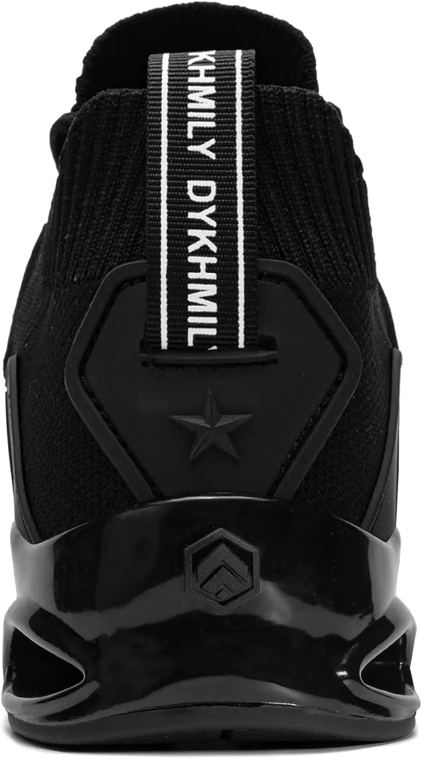 DYKHMATE Steel Toe Wide Shoes for Men Women Lightweight Safety Sneakers Fashion Work Shoes Comfortable Breathable Safety Toe Slip on Tennis Shoes