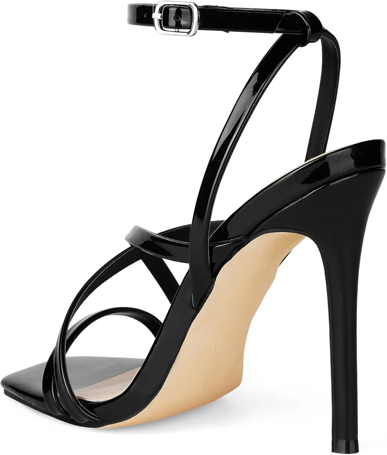 Elisabet Tang Fashion Women's Open Toe High Heel Sandals Strappy Ankle Strap Stiletto 4.33 Inch Heels Sexy Designs for Weddings and Parties