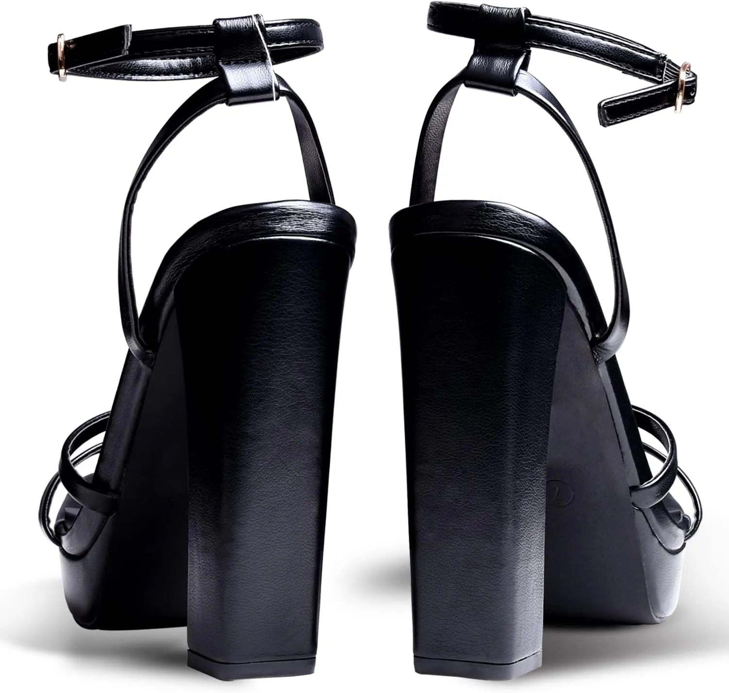 Elisabet Tang Women's Platform Heeled Sandals,5 inch Chunky Heels Platform Ankle Strap Block High Heels Sandals Sexy Open Toe Strappy Sandals Shoes