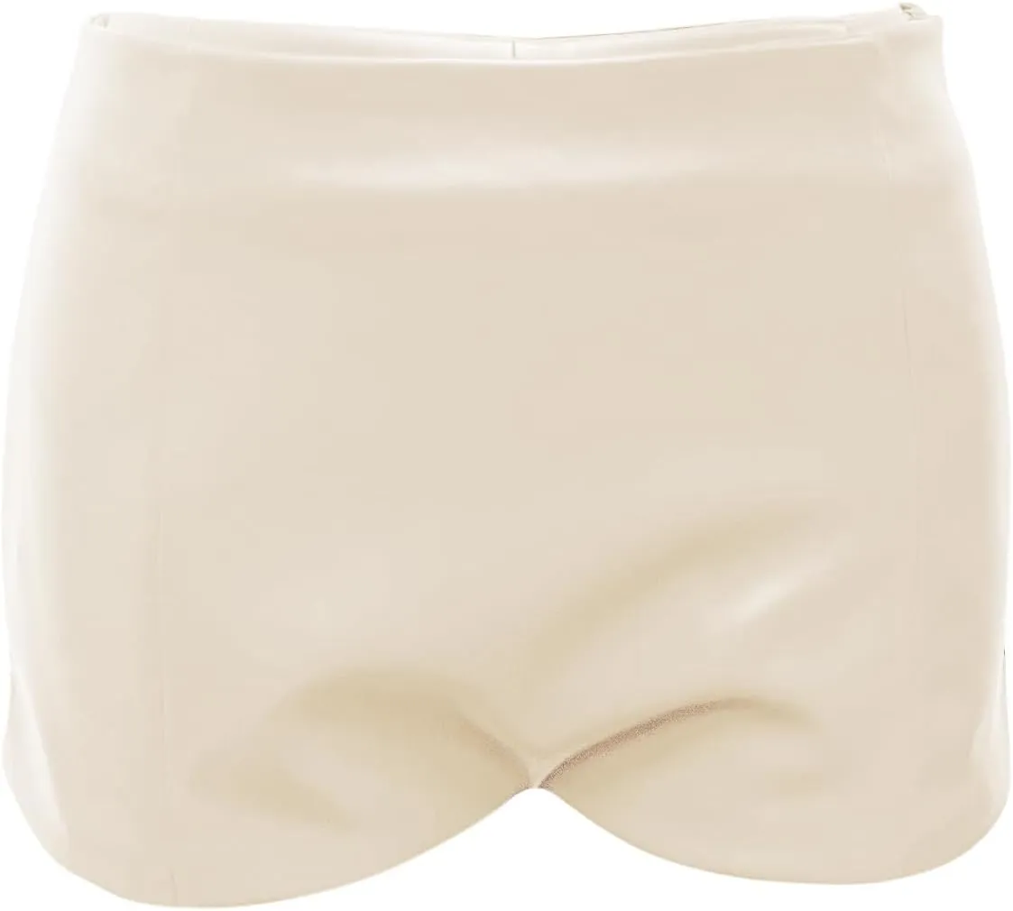 Fallorchid Women's Faux Leather Shorts Sexy Skinny Mini Shorts Hot Pants