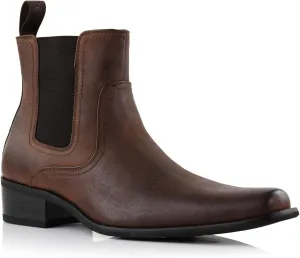 Ferro Aldo Alejandro MFA606326 Mens Memory Foam Casual High Western Buckle Strap Ankle Dress Boots