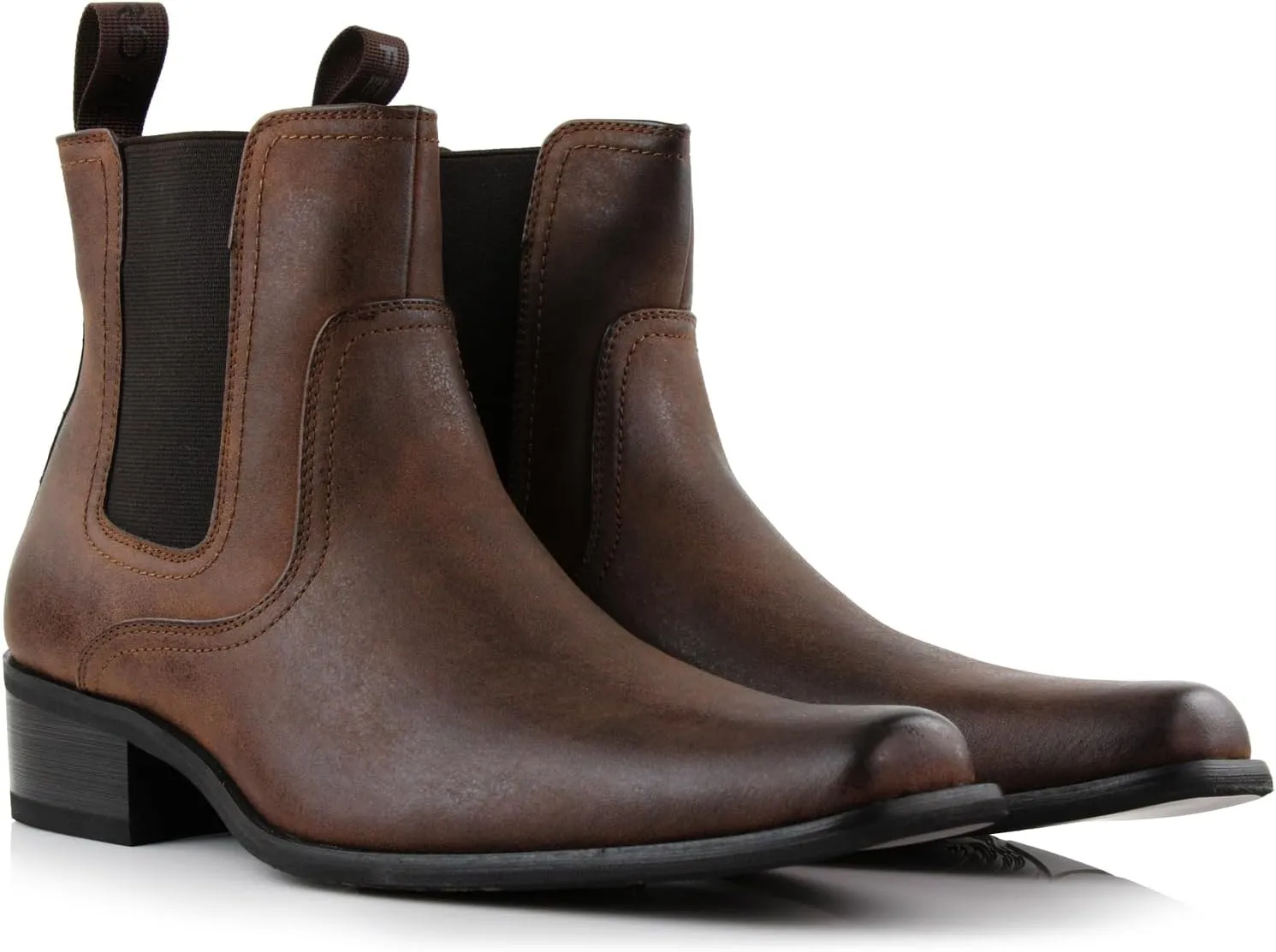 Ferro Aldo Alejandro MFA606326 Mens Memory Foam Casual High Western Buckle Strap Ankle Dress Boots