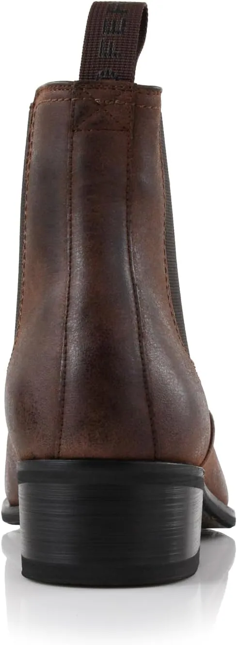 Ferro Aldo Alejandro MFA606326 Mens Memory Foam Casual High Western Buckle Strap Ankle Dress Boots