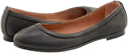 Frye Carson Ballet Flats for Women Featuring Premium Tumbled Leather with Leather Lining and Leather Outsole – 3/8" Heel