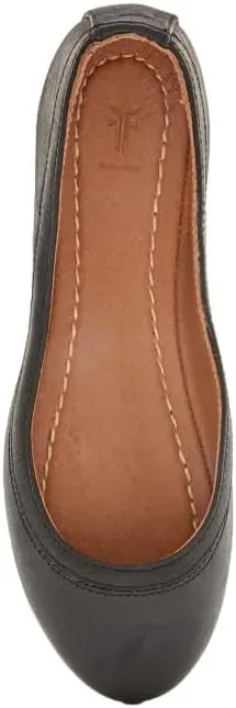 Frye Carson Ballet Flats for Women Featuring Premium Tumbled Leather with Leather Lining and Leather Outsole – 3/8" Heel