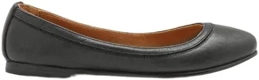 Frye Carson Ballet Flats for Women Featuring Premium Tumbled Leather with Leather Lining and Leather Outsole – 3/8" Heel
