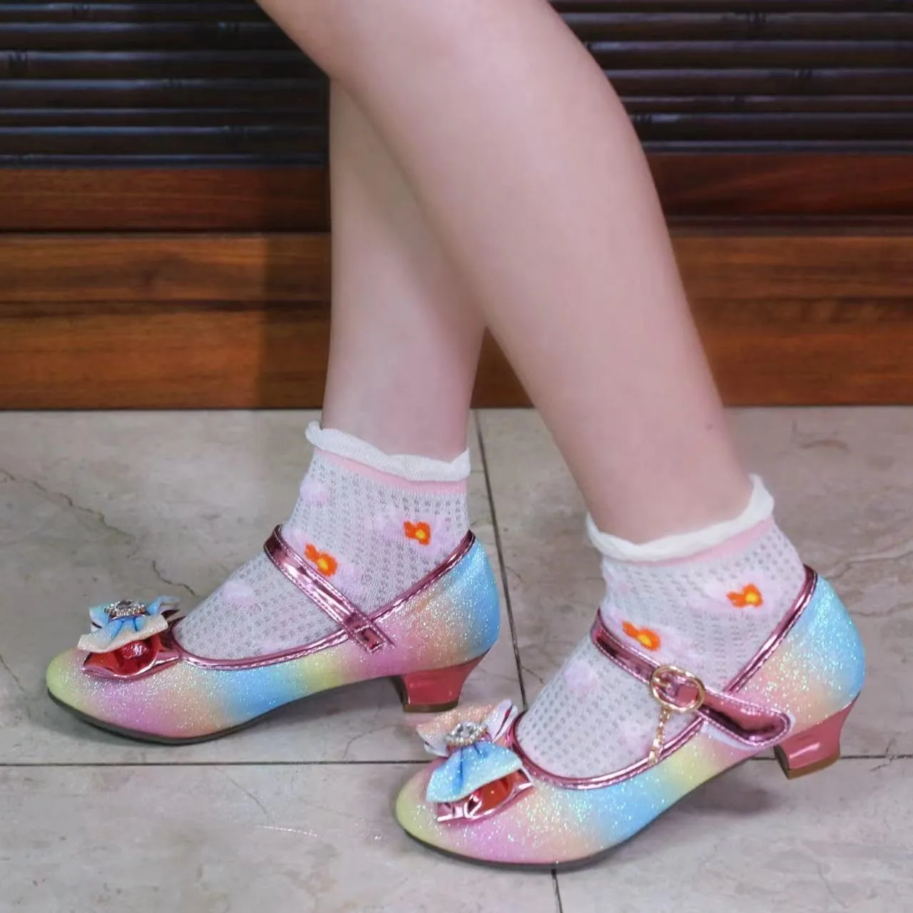 Girls Dress Mary Jane Ballet Flats Low Heels Princess Shoes