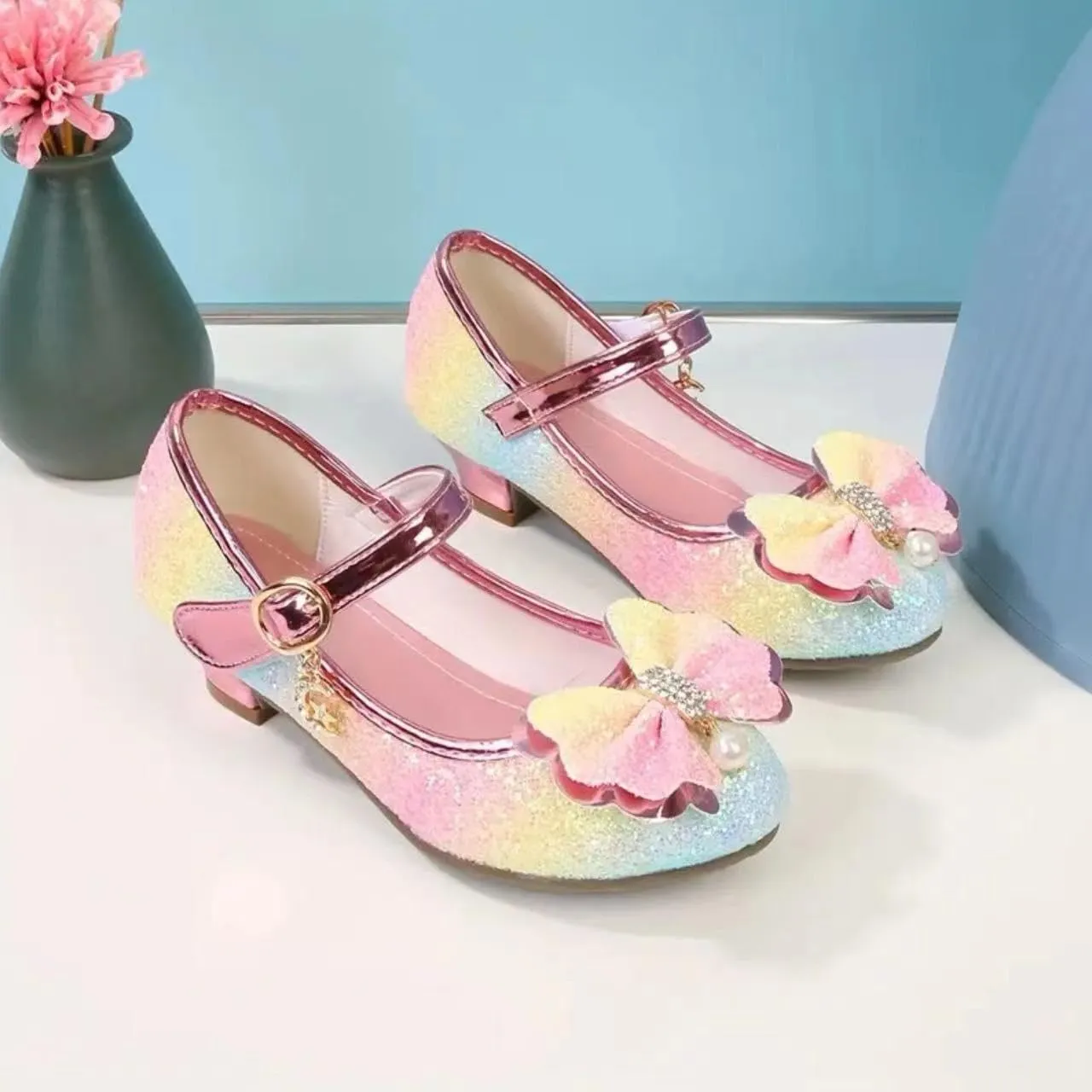 Girls Dress Mary Jane Ballet Flats Low Heels Princess Shoes