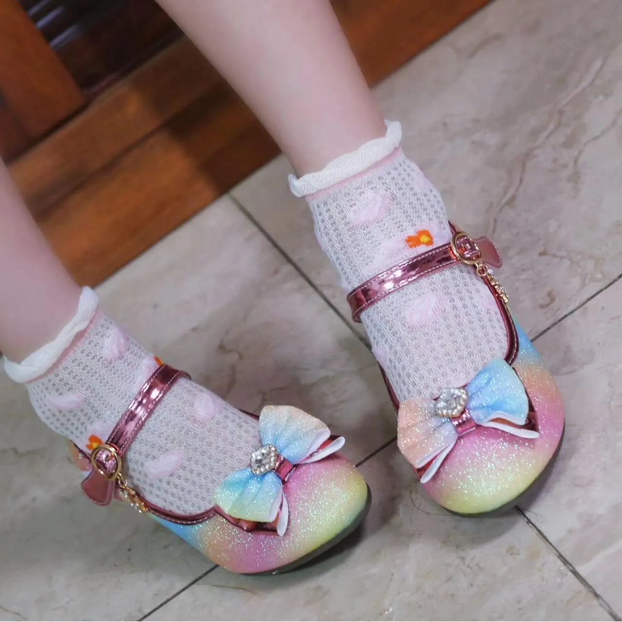 Girls Dress Mary Jane Ballet Flats Low Heels Princess Shoes