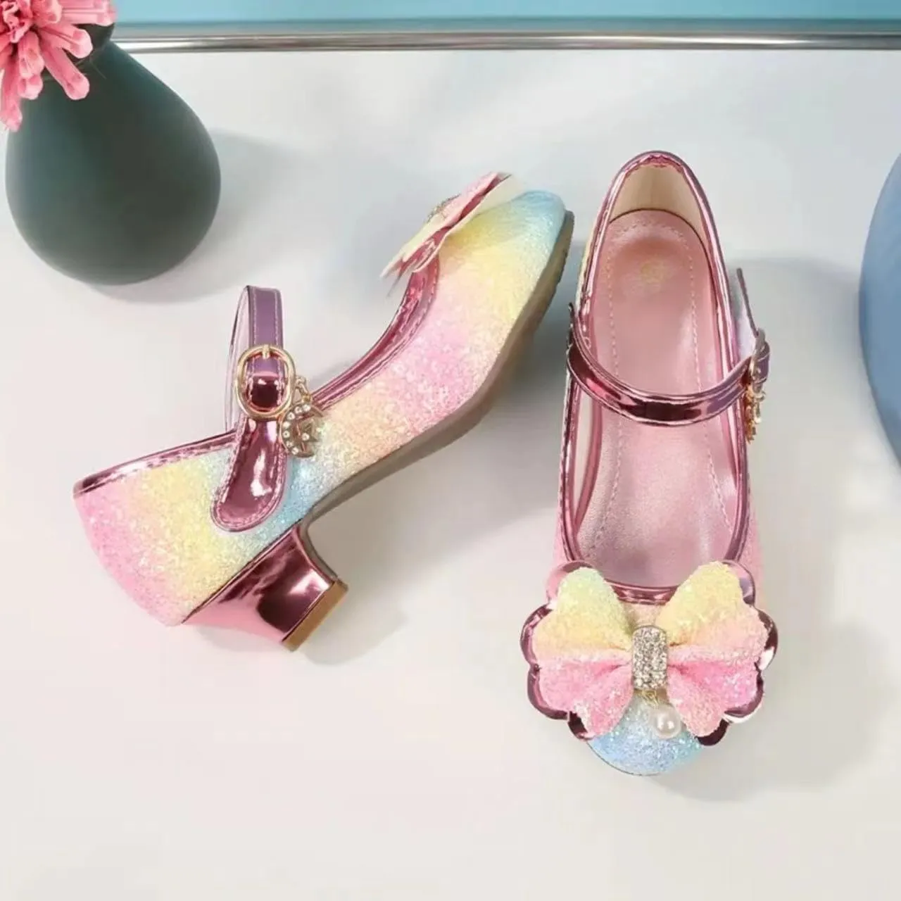 Girls Dress Mary Jane Ballet Flats Low Heels Princess Shoes