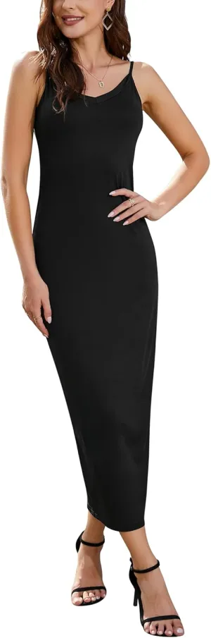 GloryStar Women Full Slip Under Dresses Sleeveless Adjustable Spaghetti Strap Cami Maxi Dress Nightgowns Sleepwear