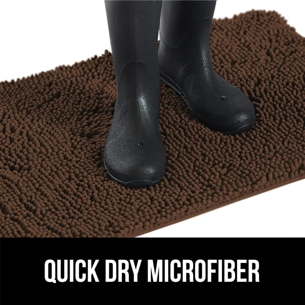 GORILLA GRIP Ultra Absorbent Grippy Doormat for Muddy Dog Paws, 60x36 Machine Washable Soakstopper Rugs Cleaner Floors, Bed Mat for Dirty Dogs, Indoor Entrance Door Rug Pet Bed Mats Brown