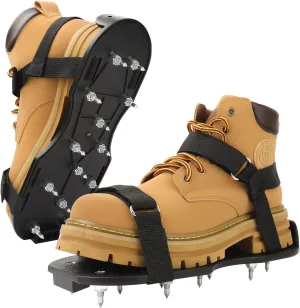 Gunite Spiked Shoes, Fully Assembled Epoxy Shoes with 3/4" Short Spikes Perfect for Epoxy Floor, Overlays, Cover Installation (Black)