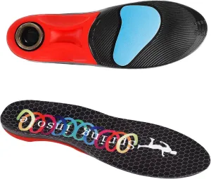Heavy Duty Support - Over 220 Lbs of Plantar Fasciitis Arch Support Insoles with Airbag Springs for High Shock Absorption Suitable for Men's and Women's Work Boot Insoles (Black, M)