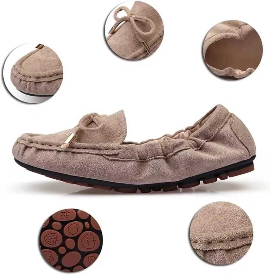 Hee grand Women's Slip On Loafers Soft Foldable Round Toe Ballet Flats