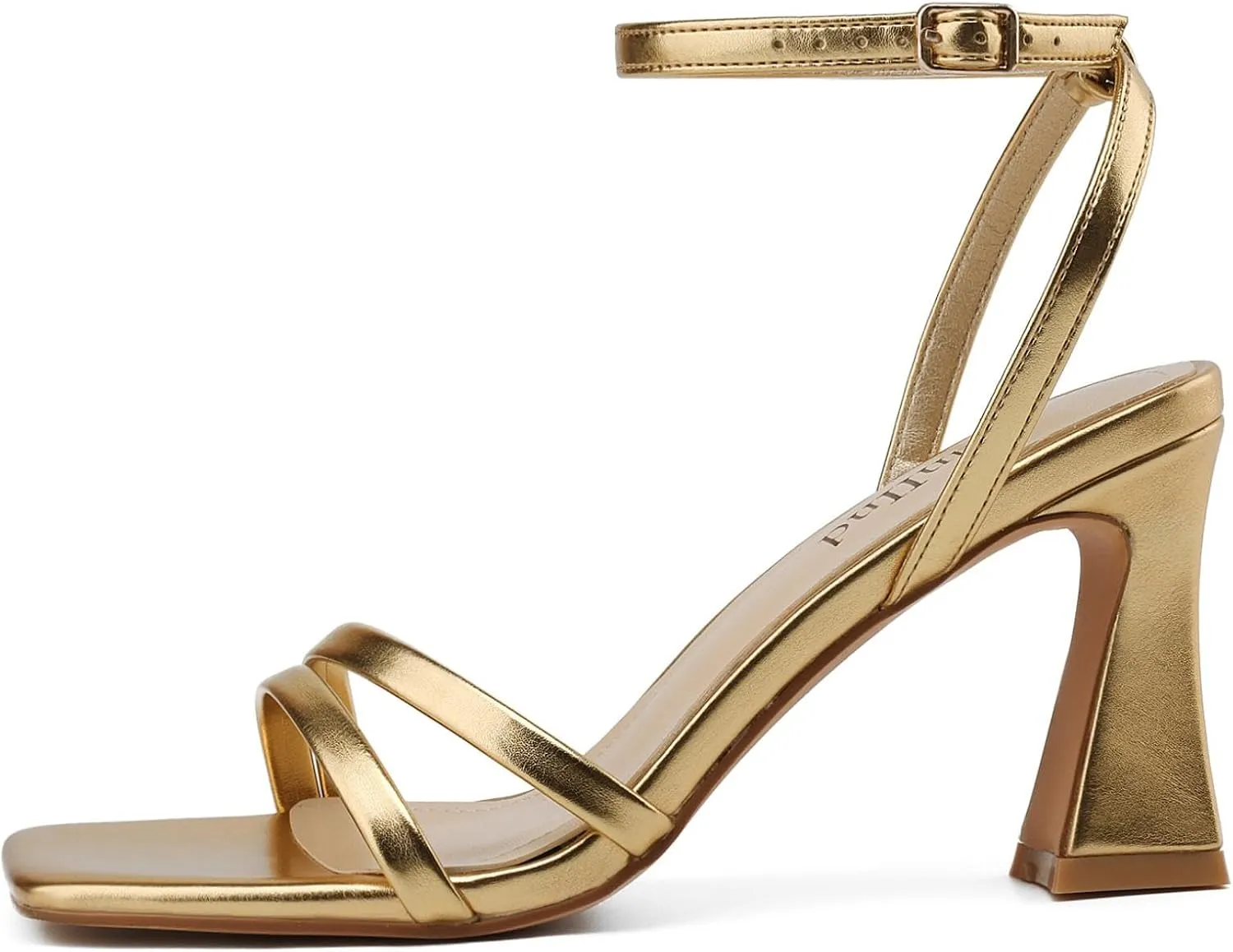 Heeled Sandals for Women Chunky Block High Heels Square Open Toe Sandals with Ankle Strap 3 Inch Dress Heels Comfortable