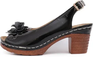 Heeled Sandals for Women Fish Mouth Ankle Strap Classic Short Chunky Sandals with