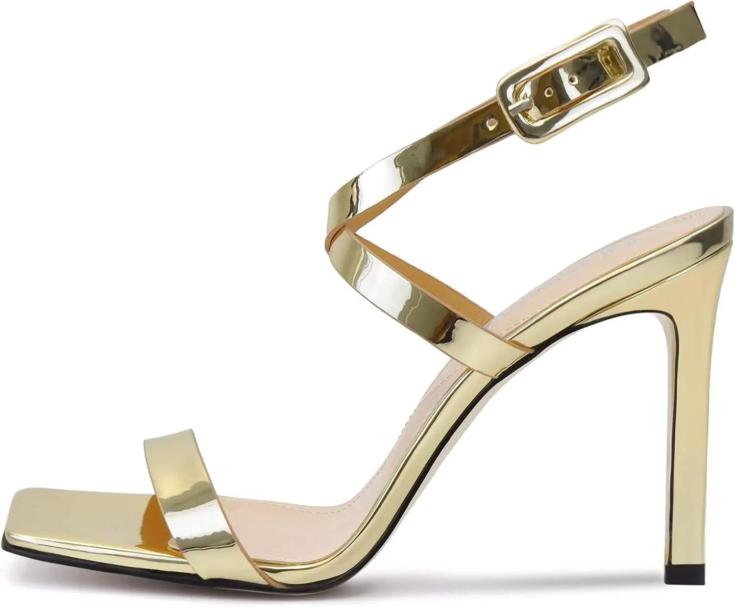 Heels For Women Stiletto High Heel Square Open Toe Slingback Dress Shoes for Women Adjustable Ankle Strap Heeled