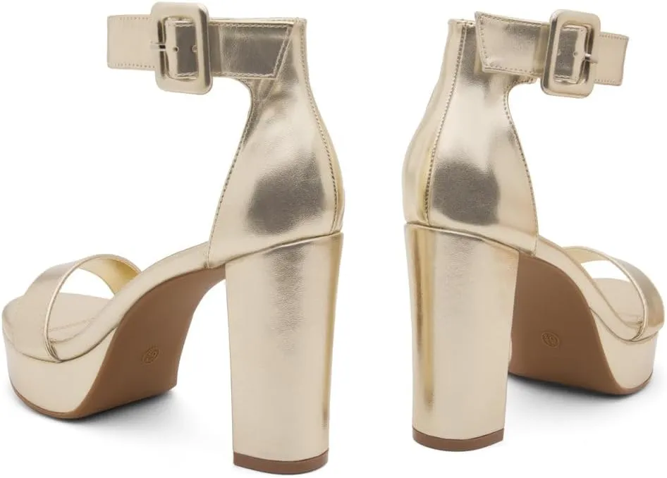 Herstyle Platform Heels for Women – 4 Inch Chunky Block Heeled Sandals | Open Toe Dressy Strappy High Heels with Ankle Strap for Wedding, Prom, Graduation & 2025 Events
