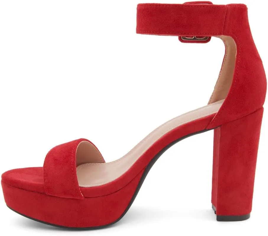 Herstyle Platform Heels for Women – 4 Inch Chunky Block Heeled Sandals | Open Toe Dressy Strappy High Heels with Ankle Strap for Wedding, Prom, Graduation & 2025 Events