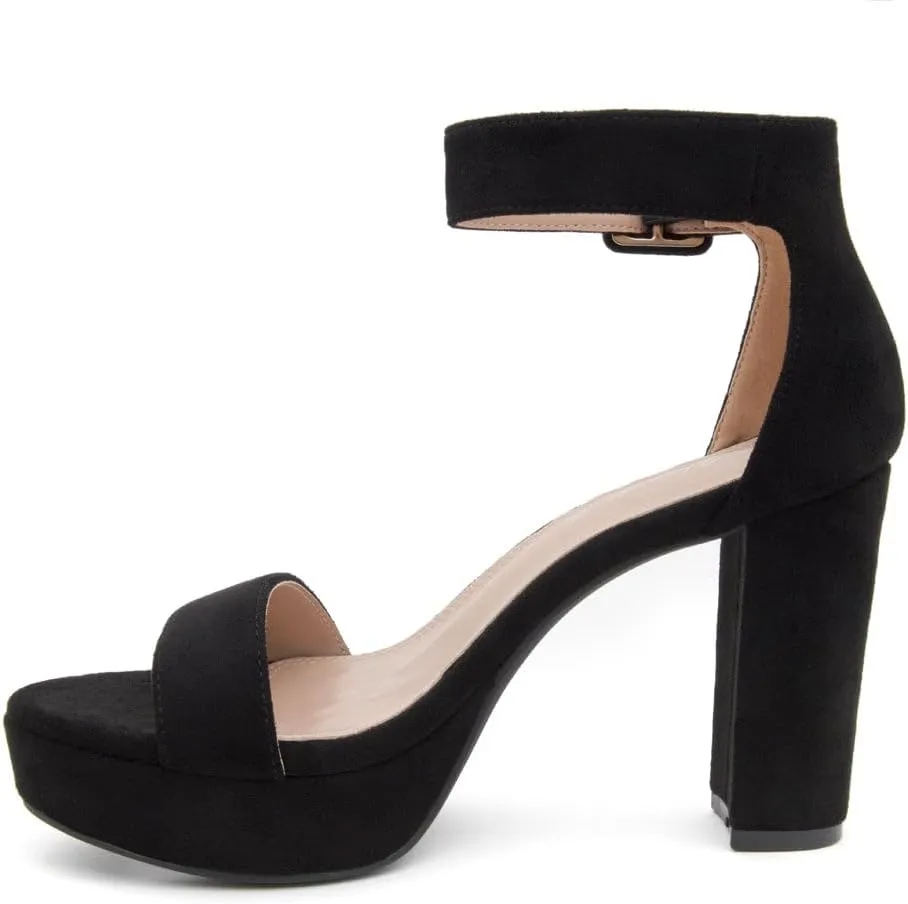 Herstyle Platform Heels for Women – 4 Inch Chunky Block Heeled Sandals | Open Toe Dressy Strappy High Heels with Ankle Strap for Wedding, Prom, Graduation & 2025 Events