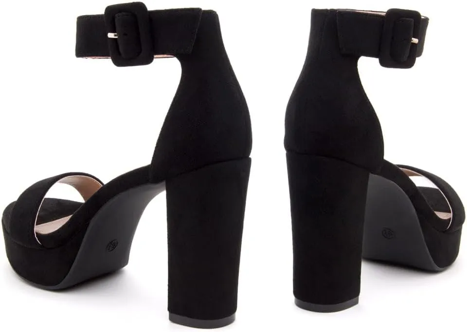Herstyle Platform Heels for Women – 4 Inch Chunky Block Heeled Sandals | Open Toe Dressy Strappy High Heels with Ankle Strap for Wedding, Prom, Graduation & 2025 Events