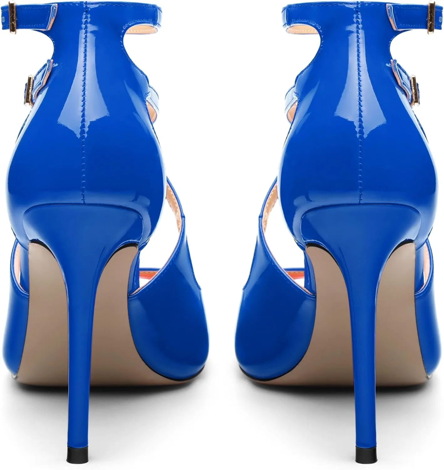 High Heels for Women, Women's Stiletto Heels Cross Strappy Square Open Toe Sexy Sandals Ankle Strap Buckle High Heels Fashion Dress Prom Sandals